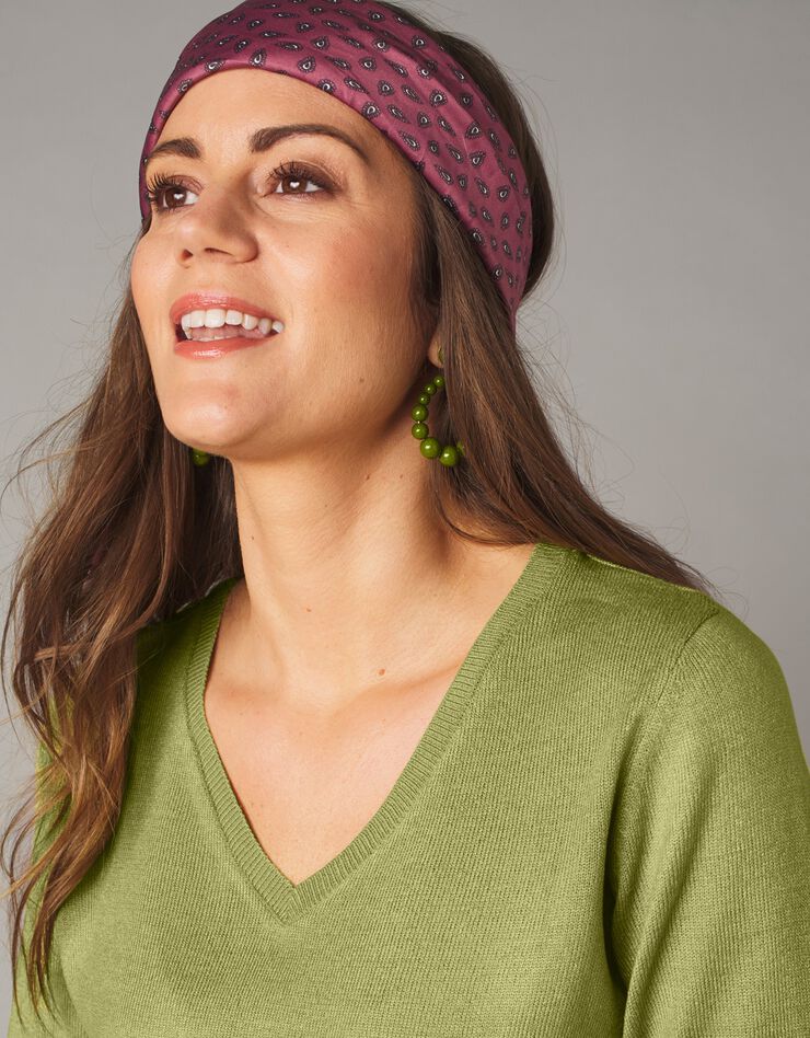 Pull col V toucher cachemire (vert mousse) Pull col V toucher cachemire (vert mousse)