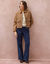 Veste courte en drap de laine (noisette)