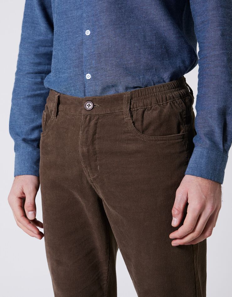 Pantalon droit 5 poches velours milleraies (taupe) Pantalon droit 5 poches velours milleraies (taupe)