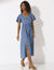 Robe longue manches papillons, jean (bleached)
