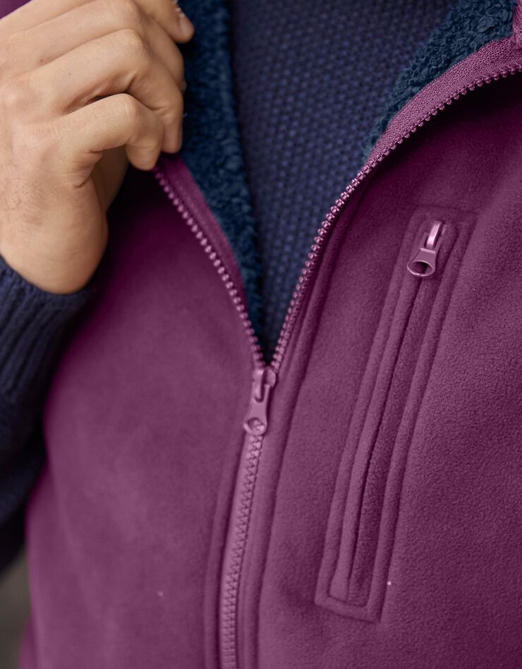 Veste polaire zippée sans manches (prune / marine) Veste polaire zippée sans manches (prune / marine)