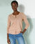 Cardigan boutonné col rond uni (beige)