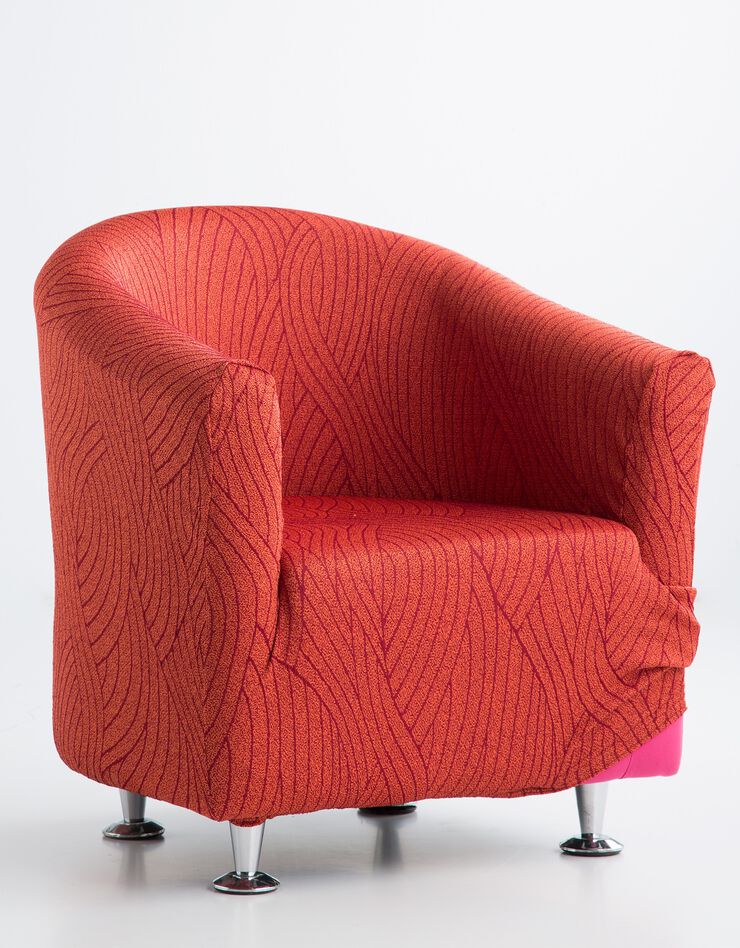 Housse fauteuil cabriolet jacquard bi-extensible (rouge)