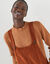 Robe chasuble &eacute;vas&eacute;e, velours c&ocirc;tel&eacute; (caramel)