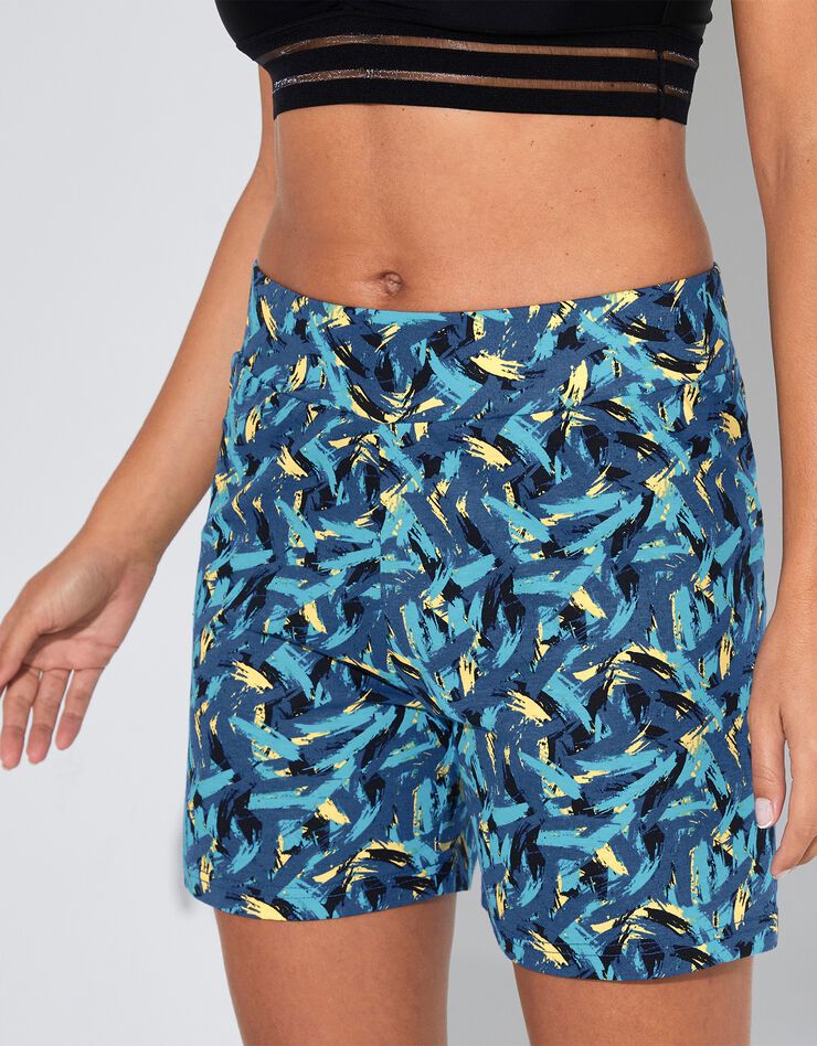 Short imprimé pur coton, taille élastique (turquoise) Short imprimé pur coton, taille élastique (turquoise)