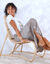 Jupe longue coupe droite effet crochet, doublée (taupe)