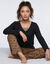 Pyjama pantalon &agrave; d&eacute;tails plumetis - imprim&eacute; l&eacute;opard (caramel / noir)