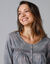 Chemise de nuit longue manches longues imprimée "roses" (gris / rose)