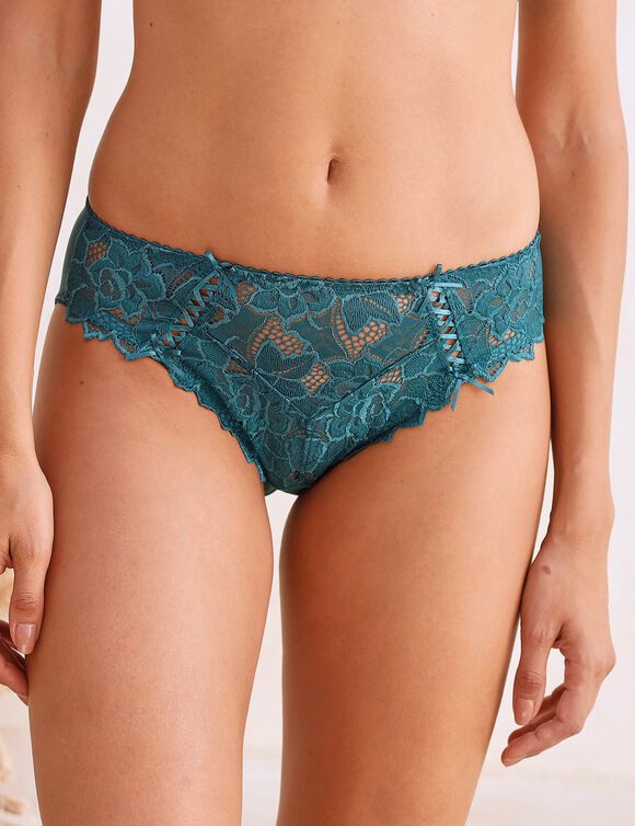Slip dentelle unie Arum (vert)