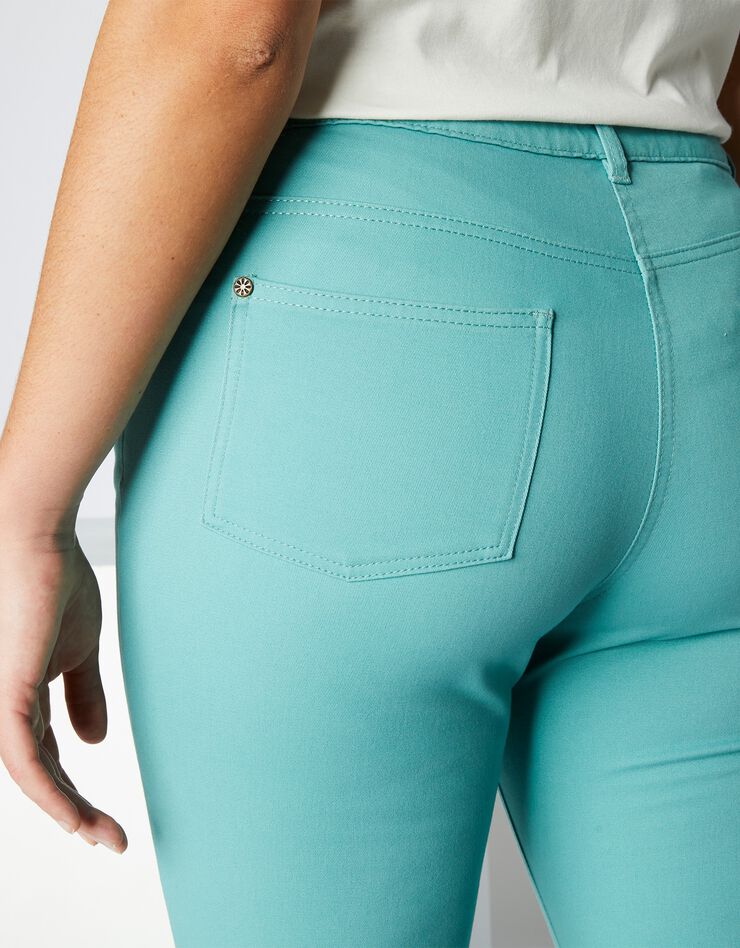 Pantalon droit raccourci taille réglable, bi-stretch (vert amande) Pantalon droit raccourci taille réglable, bi-stretch (vert amande)