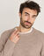 Pull col rond manches marteau c&ocirc;tes anglaises 30% laine (beige moulin&eacute;)