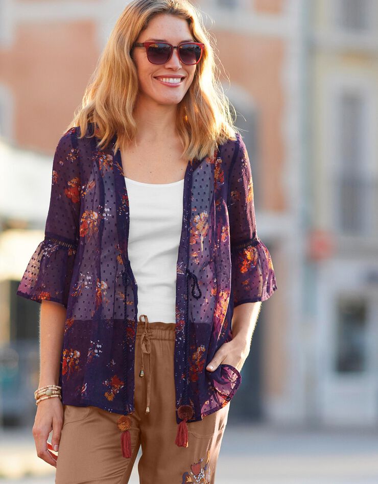 Gilet en voile imprimé (indigo) Gilet en voile imprimé (indigo)