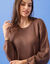 Robe longue en tricot manches blousantes (taupe)