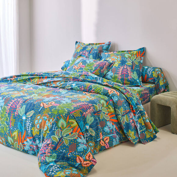 Linge de lit Laureline coton (bleu)