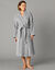 Peignoir mixte adulte col kimono éponge bouclette  (gris)
