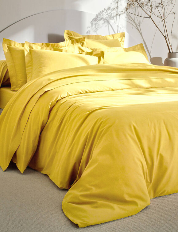 Linge de lit uni coton (citron)