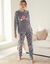Pyjama pantalon polaire "étoiles", toucher peluche (gris / rose)
