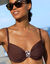 Haut de maillot de bain avec armatures drapé uni (chocolat) Haut de maillot de bain avec armatures drapé uni (chocolat)