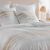 Parure de lit Margot rayures, coton et lin (blanc)