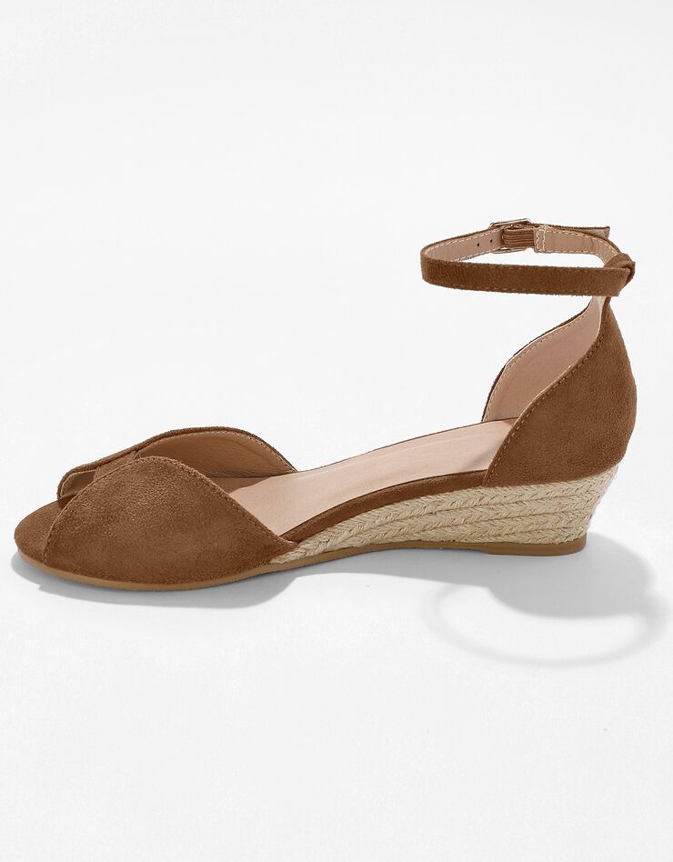 Sandale compensée corde à bout ouvert (caramel) Sandale compensée corde à bout ouvert (caramel)
