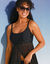 Haut de tankini long ajouré (noir)
