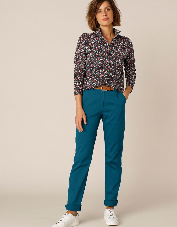 Pantalon chino stretch (bleu paon) Pantalon chino stretch (bleu paon)