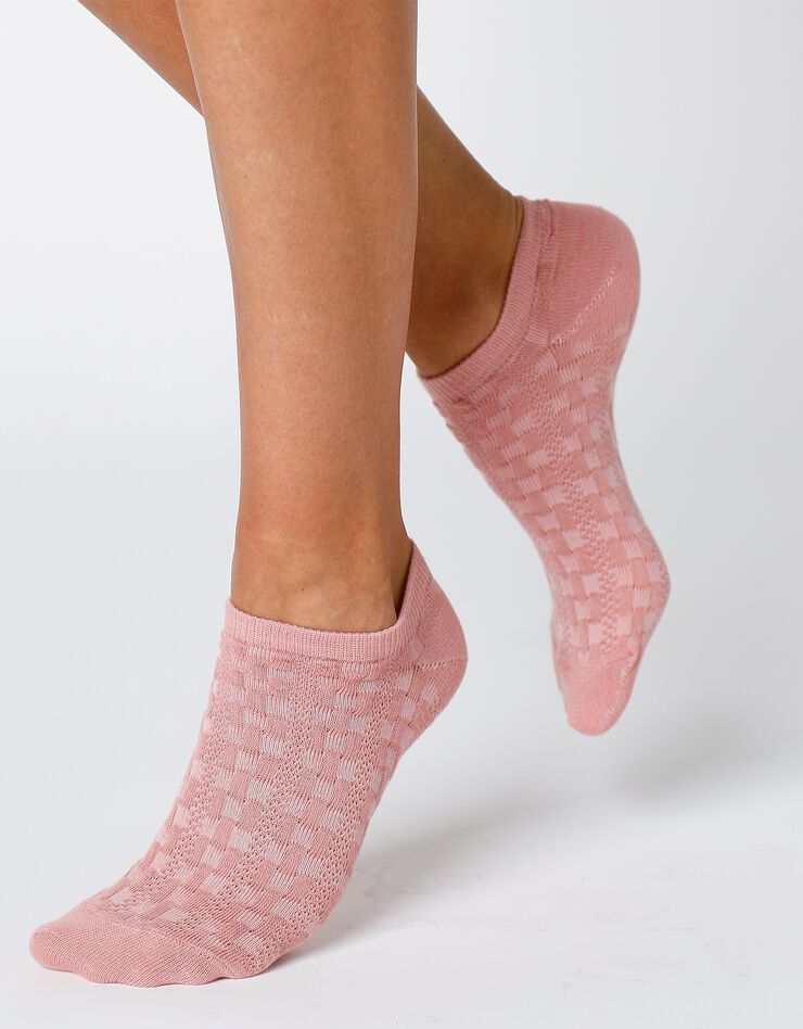 Socquettes texturées en maille damier - lot de 3 paires (neutre) Socquettes texturées en maille damier - lot de 3 paires (neutre)