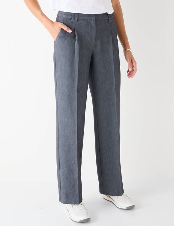 Pantalon large, fluide (gris chiné)