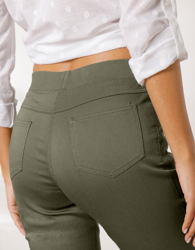 Pantacourt toile taille élastiquée (kaki) Pantacourt toile taille élastiquée (kaki)
