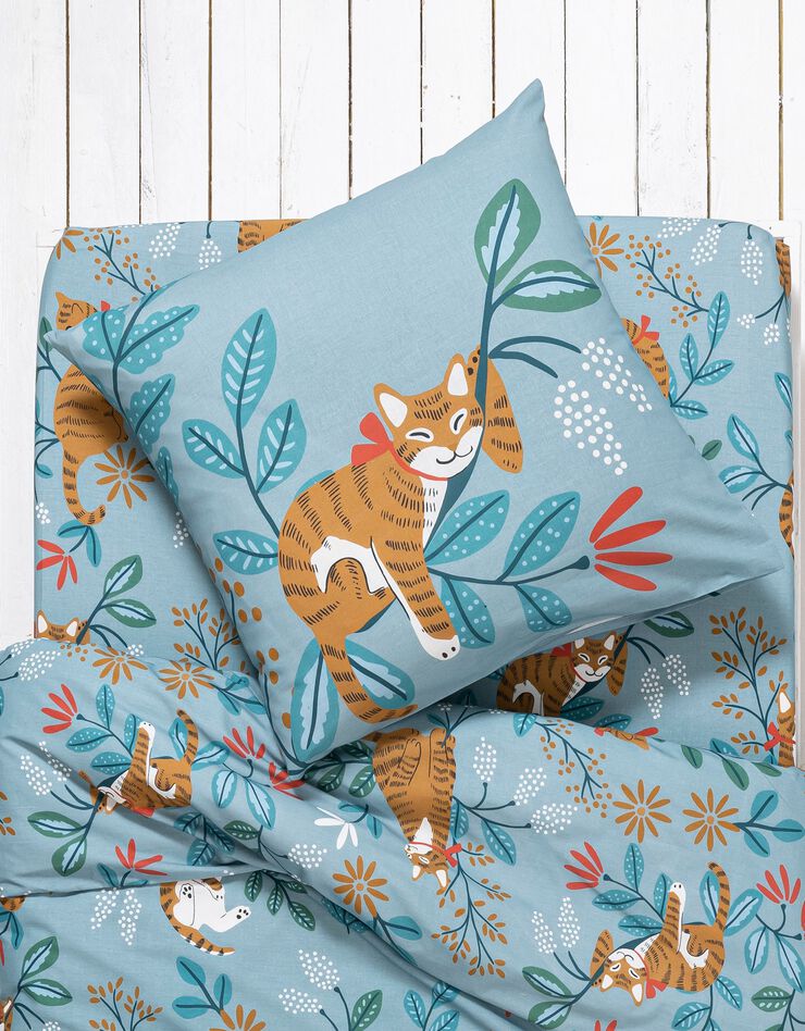 Linge de lit enfant imprimé Châtaigne - coton  (céladon)