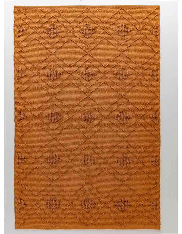 Tapis bouclette en coton imprimé (tabac)