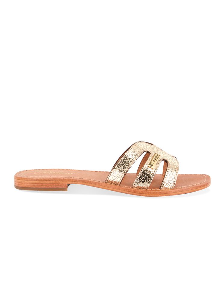 Mules plates en cuir Hadamia, pieds larges (doré)