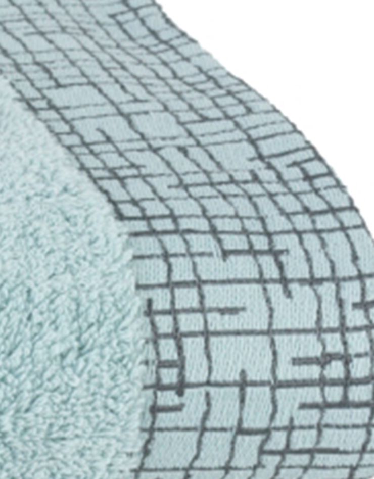Serviette éponge liteau jacquard quadrillé (céladon)