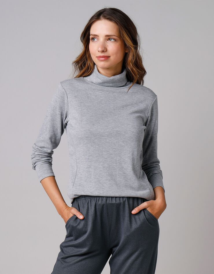 Sous pull thermique - col roulé (gris chiné) Sous pull thermique - col roulé (gris chiné)