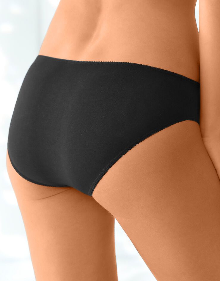 Culotte forme midi coton stretch - Lot de 4 (gris chiné + noir) Culotte forme midi coton stretch - Lot de 4 (gris chiné + noir)