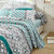 Linge de lit Marlow coton, imprimé géométrique (gris / vert)