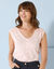 T-shirt col V boutons fantaisie (rose poudré)