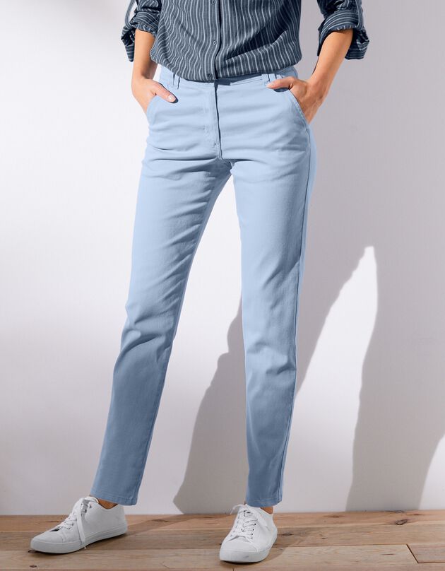Pantalon chino stretch (bleu grisé)