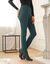 Pantalon droit stretch uni (vert sapin)