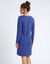 Chemise de nuit courte manches longues motif &laquo; rosace &raquo; (bleu dur)