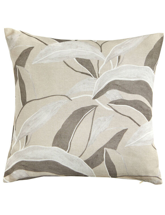 Housse de coussin imprimé feuillage - lot de 2 (sable)