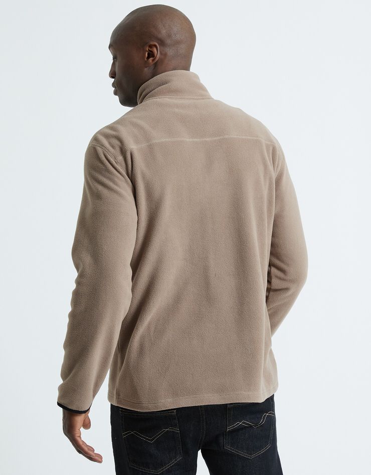 Sweat col camionneur maille micropolaire (taupe)