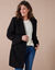 Manteau maille bouclette col tailleur (noir)