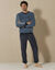 Pyjama "Relax" en maille polaire, toucher peluche (bleu / marine)