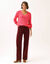 Pull col V, maille anglaise (rose)