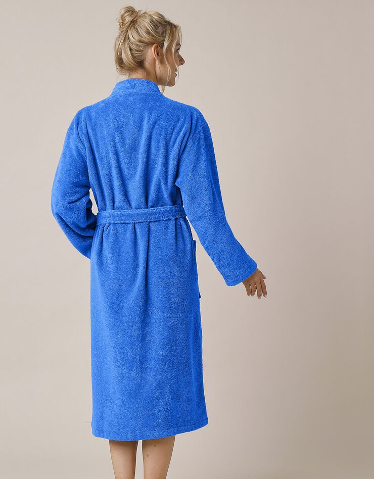 Peignoir mixte adulte uni coton éponge bouclette col kimono personnalisé (bleu dur) Peignoir mixte adulte uni coton éponge bouclette col kimono personnalisé (bleu dur)