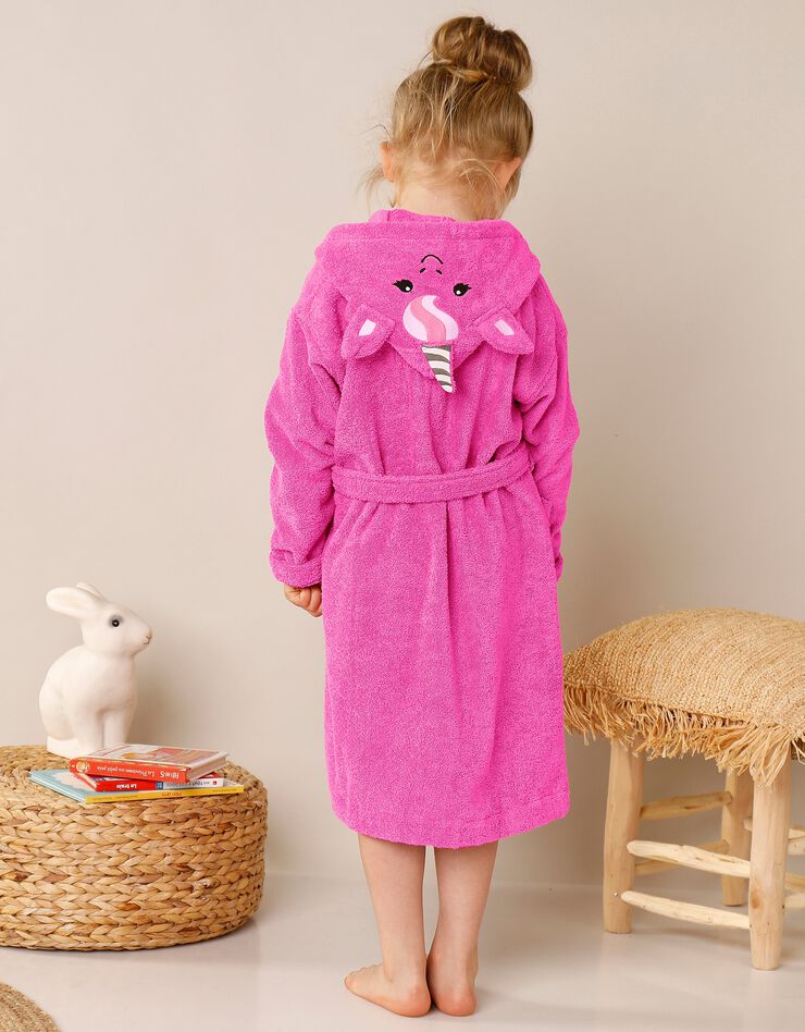 Peignoir de bain enfant licorne à capuche éponge coton - 340 g/m² (fuchsia) Peignoir de bain enfant licorne à capuche éponge coton - 340 g/m² (fuchsia)