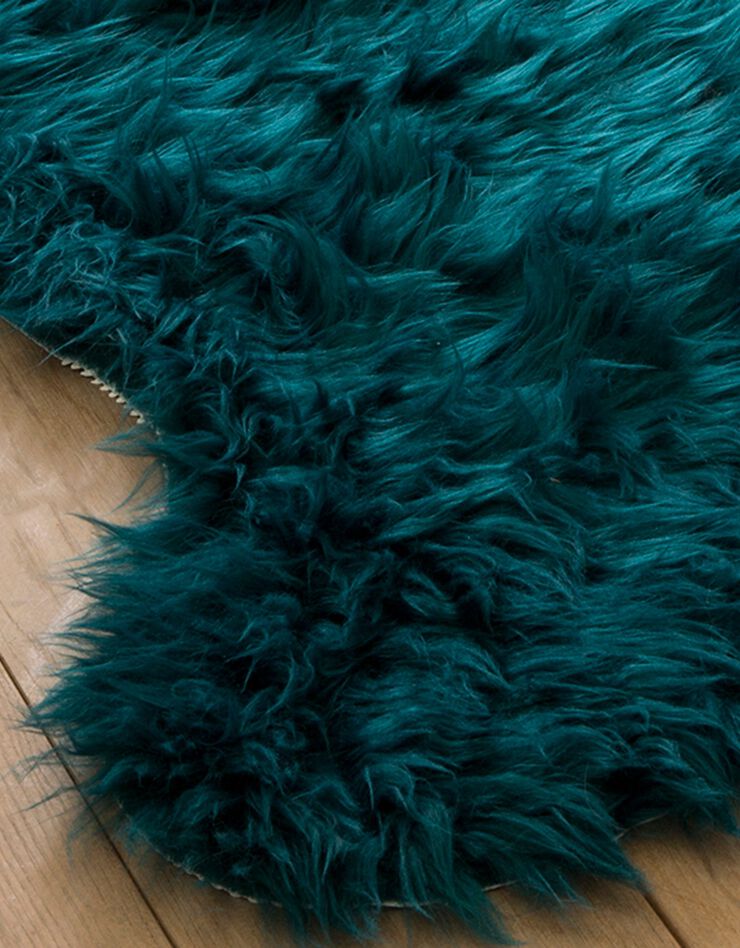 Tapis poils forme peau de bête (émeraude)