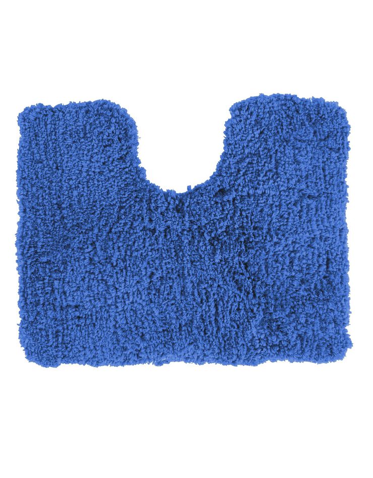 Tapis de bain uni moelleux microfibre (bleu dur)