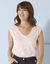 T-shirt col V boutons fantaisie (rose poudré)